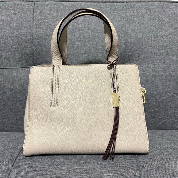 Kate Spade Dominique Grey Street Purse Women Med Taupe Crossbody Pebbled Leather - Picture 1 of 10